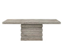 Faustine Dining Table, Salvaged Light Oak Finish Acme