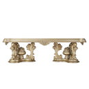 Seville Dining Table w/Pedestal Base, Gold Finish Acme
