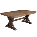 Pascaline Dining Table, Rustic Brown & Oak Finish Acme