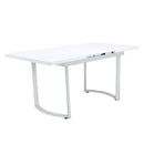 Palton Dining Table, High Gloss White Finish Acme