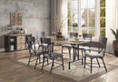Edina Dining Table, Oak & Sandy Black Finish Acme