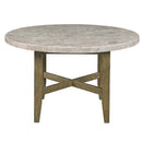 Karsen Dining Table, Natural Marble Top & Rustic Oak Finish Acme