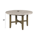 Karsen Dining Table, Natural Marble Top & Rustic Oak Finish Acme
