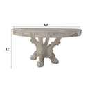 Dresden Round Dining Table, Bone White Finish Acme