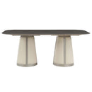 Kasa Dining Table, Sintered Stone Top & Champagne Finish Acme
