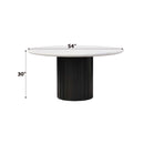Jaramillo Round Dining Table, Faux Marble Top & Black Finish Acme