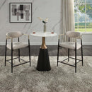 Jaramillo Counter Height Table, Natural Marble Top & Black Finish Acme