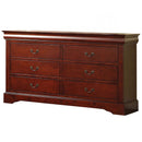 Louis Philippe III 6 Drawers Dresser, Cherry Finish Acme