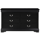 Louis Philippe 6 Drawers  Dresser, Black Finish Acme