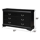 Louis Philippe 6 Drawers  Dresser, Black Finish Acme