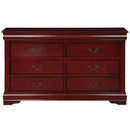 Louis Philippe 6 Drawers  Dresser, Cherry Finish Acme