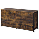 Juvanth 6 Drawers Dresser, Rustic Oak & Black Finish Acme