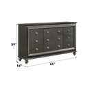 Kaitlyn 9 Drawers  Dresser, Metallic Gray Finish Acme