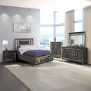 Sawyer 8 Drawers Dresser, Metallic Gray Finish Acme