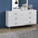 Perse 6 Drawers  Dresser, White Finish Acme