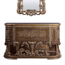 Constantine 4 Drawers, 2 Doors Dresser, Brown & Gold Finish Acme