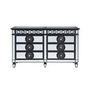 Varian II 8 Drawers  Dresser, Mirrored, Black & Sliver Finish Acme