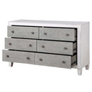Katia 6 Drawers  Dresser, Rustic Gray & Weathered White Finish Acme