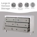 Katia 6 Drawers  Dresser, Rustic Gray & Weathered White Finish Acme