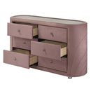 Salonia 6 Drawers  Dresser, Pink Velvet Acme