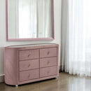 Salonia 6 Drawers  Dresser, Pink Velvet Acme