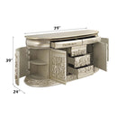 Sorina 5 Drawers, 2 Ft Door & 2 Side Door Dresser, Antique Gold Finish Acme
