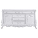 Latisha 5 Drawers & 2 Doors Dresser, White Finish Acme