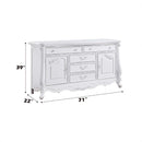 Latisha 5 Drawers & 2 Doors Dresser, White Finish Acme