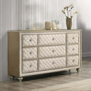 Lucienne 9 Drawers  Dresser, Beige Velvet Acme