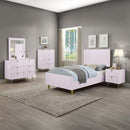 Gaines 6 Drawers  Dresser, Pink High Gloss Finish Acme