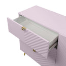 Gaines 6 Drawers  Dresser, Pink High Gloss Finish Acme