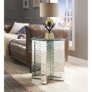 Nysa End Table, Mirrored & Faux Crystals Acme