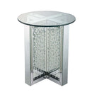Nysa End Table, Mirrored & Faux Crystals Acme