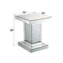 Nysa End Table, Mirrored & Faux Crystals Acme