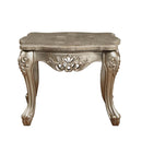 Ranita End Table, Marble Top & Champagne Finish Acme