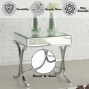 Yuri End Table, Mirrored & Chrome Finish Acme