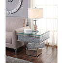 Noralie End Table, Mirrored & Faux Diamonds Acme