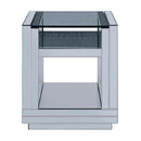 Nysa End Table, Mirrored & Faux Crystals Acme