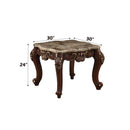 Mehadi End Table, Marble Top & Walnut Finish Acme