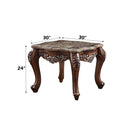 Latisha End Table, Marble Top & Antique Oak Finish Acme