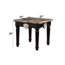 Ernestine End Table, Marble Top & Black Finish Acme