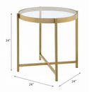Charrot End Table, Clear Glass Top & Gold Finish Acme