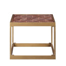 Genevieve End Table, Retro Brown Top Grain Leather Acme