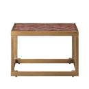 Genevieve End Table, Retro Brown Top Grain Leather Acme