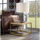 Genevieve End Table, Retro Brown Top Grain Leather Acme