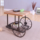 Francie End Table, Oak & Antique Gray Finish Acme