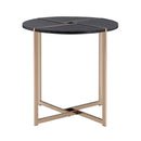 Bromia End Table, Black & Champagne Finish Acme
