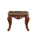 Eustoma End Table, Marble Top & Walnut Finish Acme