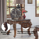 Forsythia End Table, Marble Top & Walnut Finish Acme