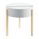 Bodfish End Table, White & Natural Finish Acme